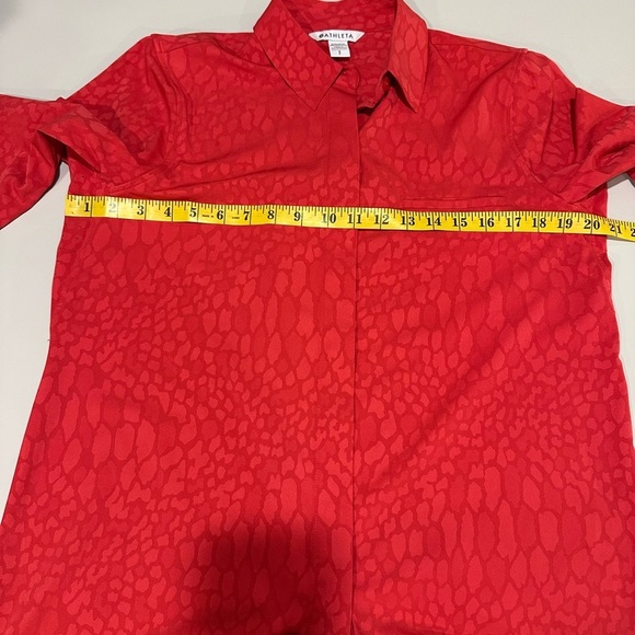 Athleta Red Long Sleeve Button-Up Shirt - Picture 5 of 6